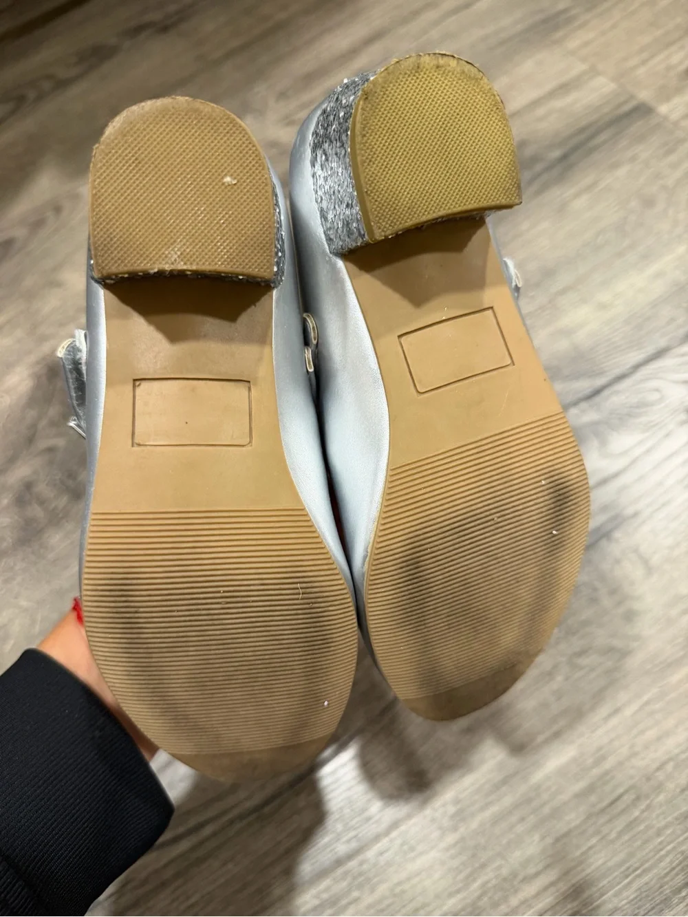Girls Silver Mary Jane Flats - Comfortable Dress Shoes